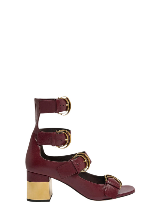 CHLOE Alize Leather Four-Buckle Sandals