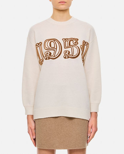 Max Mara FIDO 1951 VELVET LOGO KNIT SWEATER