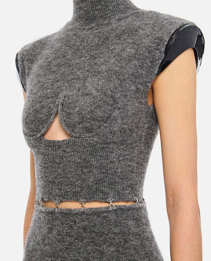 Sportmax Albino Cut-out Mohair Dress