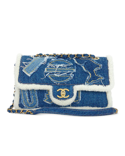 Chanel Denim Paris-Egypt Hieroglyph Flap Bag