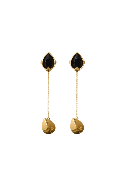 Burberry Onyx Shield Pendant Earrings