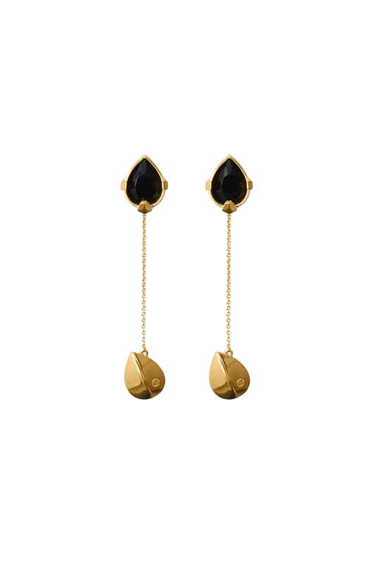 Burberry Onyx Shield Pendant Earrings