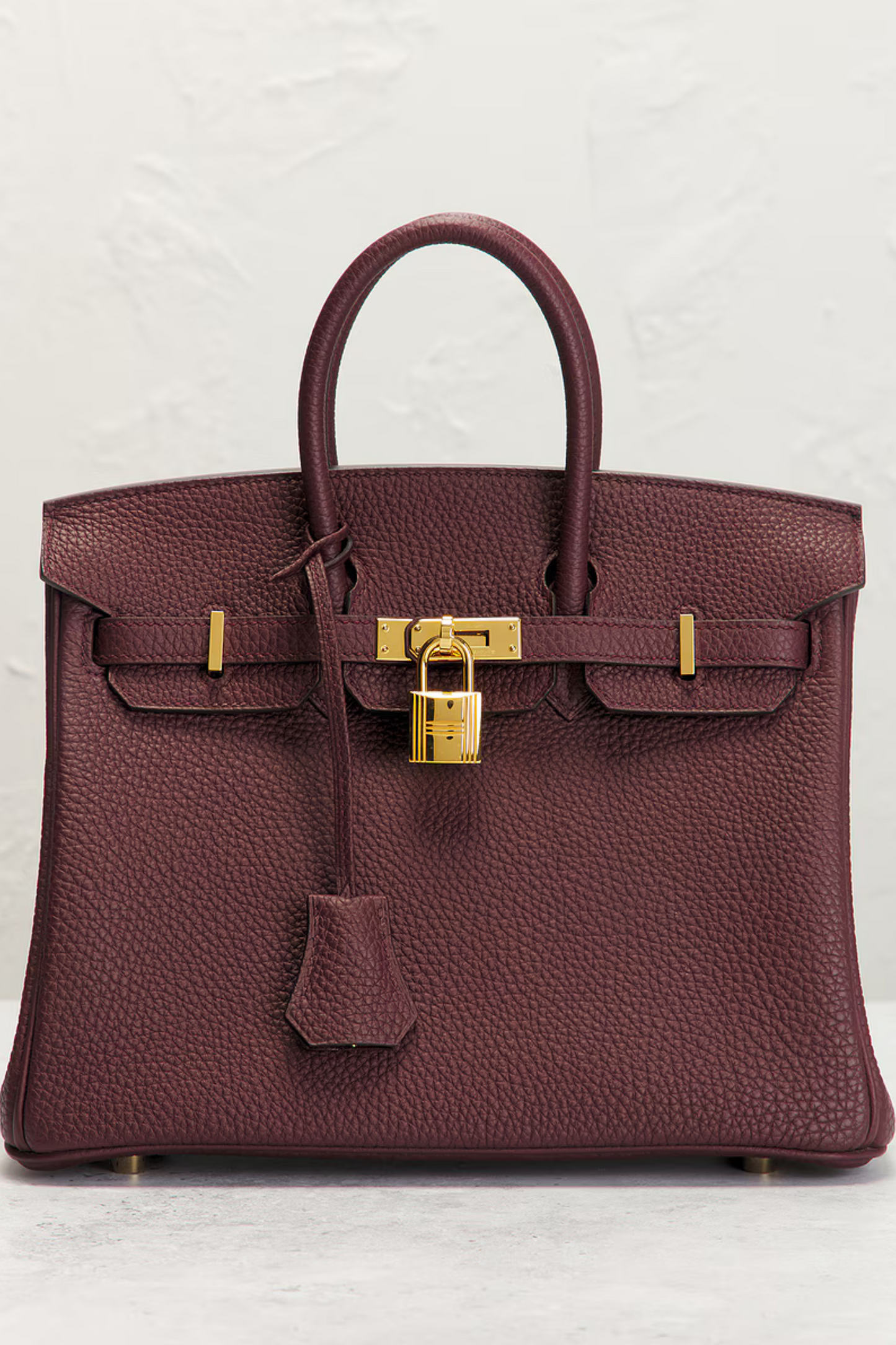 Excellent Pre-Owned Burgundy Hermes Togo Birkin 25 Handbag