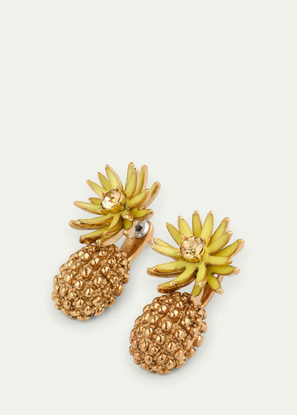 OSCAR DE LA RENTA Flower Post with Cactus Drop Earrings