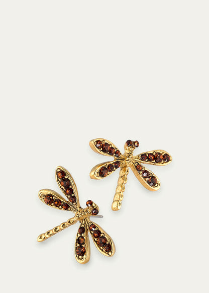 OSCAR DE LA RENTA Crystal Dragonfly Stud Earrings