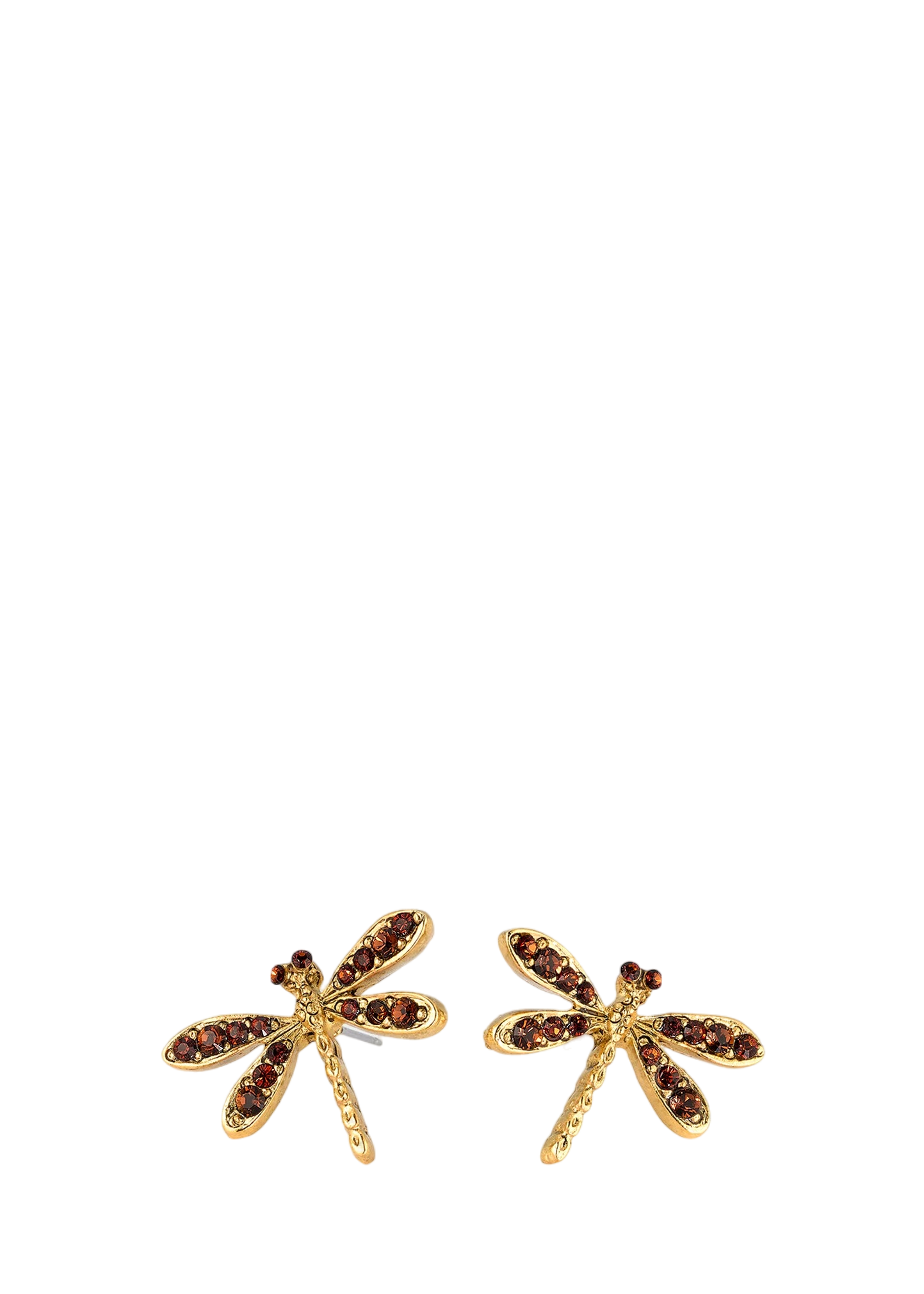 OSCAR DE LA RENTA Crystal Dragonfly Stud Earrings