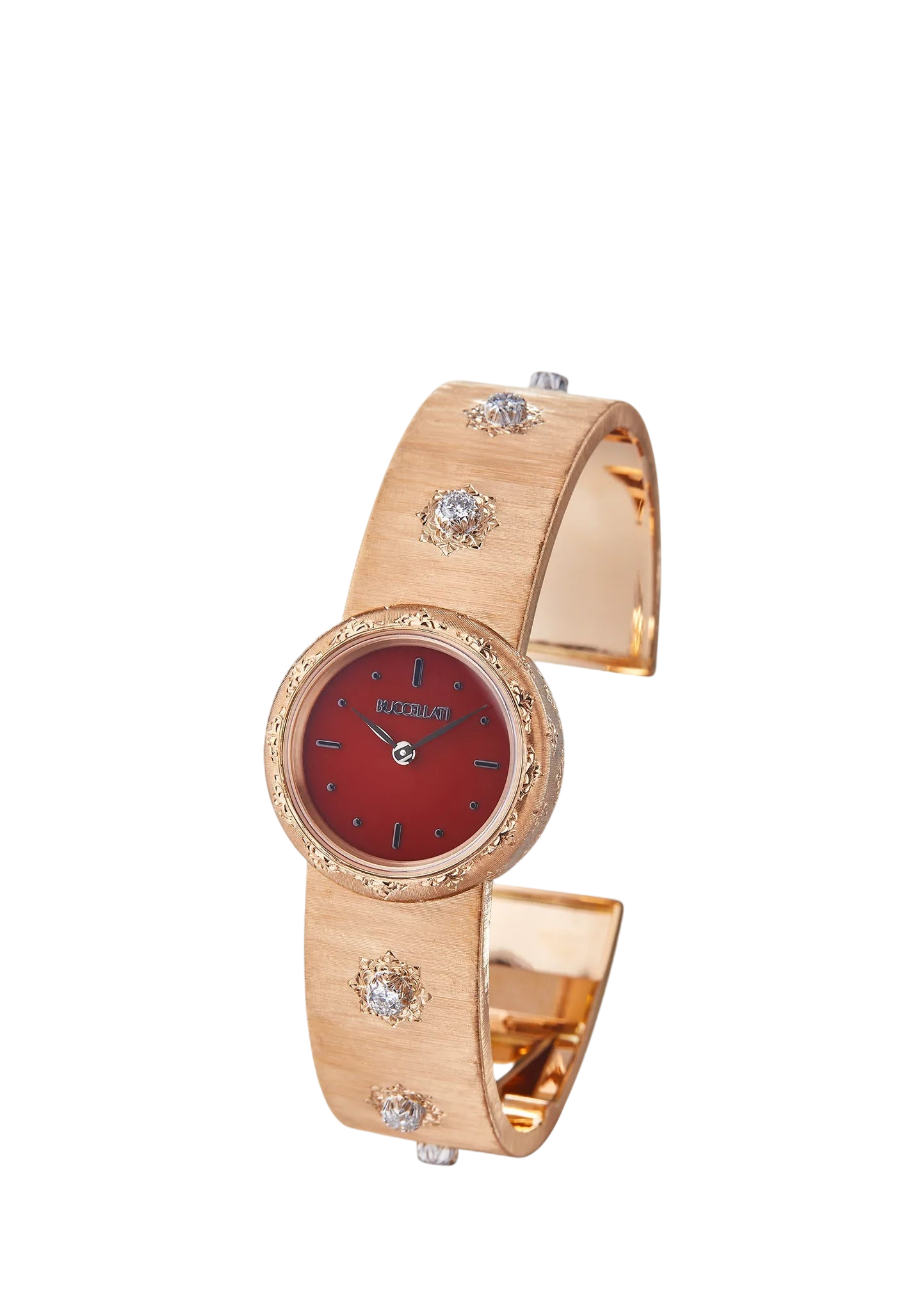 BUCCELLATI Macri 18K Yellow Gold Diamond and Agate Watch