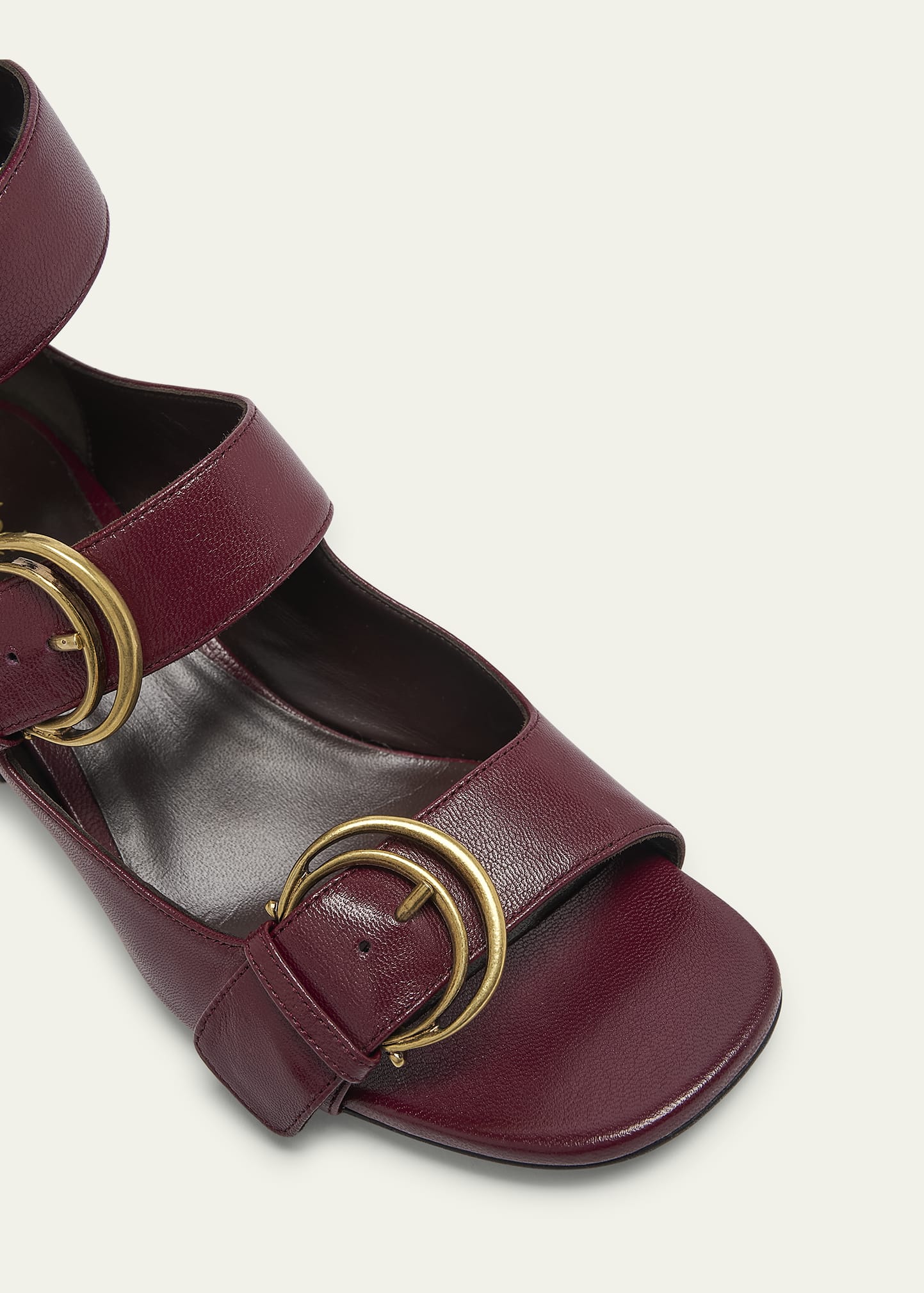 CHLOE Alize Leather Four-Buckle Sandals