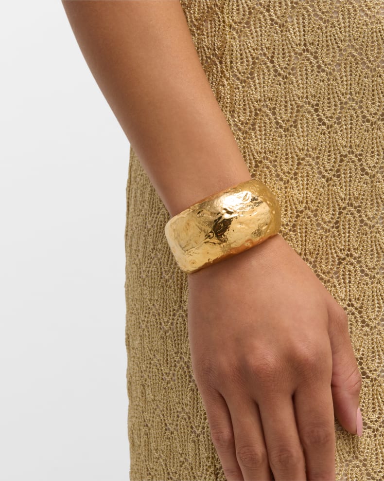 Kenneth Jay Lane 22K Hammered Gold Cuff Bracelet