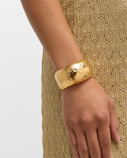 Kenneth Jay Lane 22K Hammered Gold Cuff Bracelet