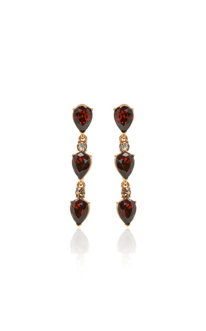 Oscar de la Renta Triple Drop Clip-On Earrings